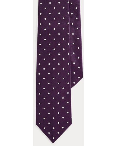 Ralph Lauren Purple Label Pajarita de satén de seda con lunares - Morado