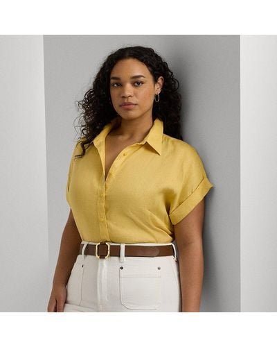 Lauren by Ralph Lauren Ralph Lauren Relaxed Fit Linen Short-sleeve Shirt - Yellow