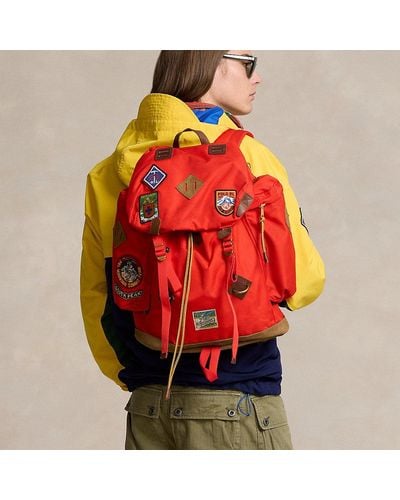 Ralph Lauren Suede-trim Trail Backpack - Red