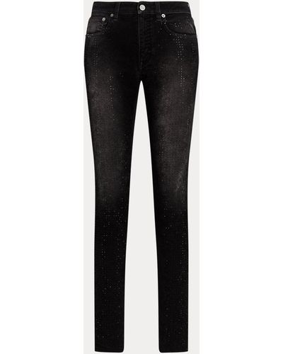 Ralph Lauren Collection 105 Super-slim Versierde Denim Jeans - Zwart