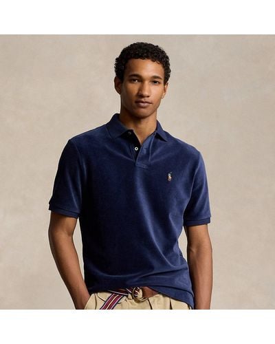 Ralph Lauren Classic Fit Knit Corduroy Polo Shirt - Blue