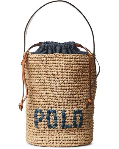 Polo Ralph Lauren Raffia Mini Bucket Bag - Multicolor