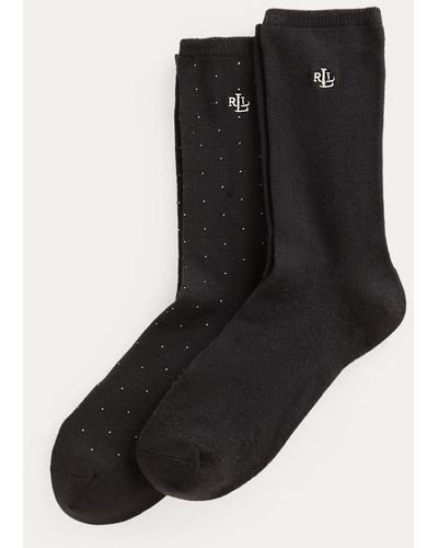 Lauren by Ralph Lauren Stretch Trouser Sock 2-pack - Black