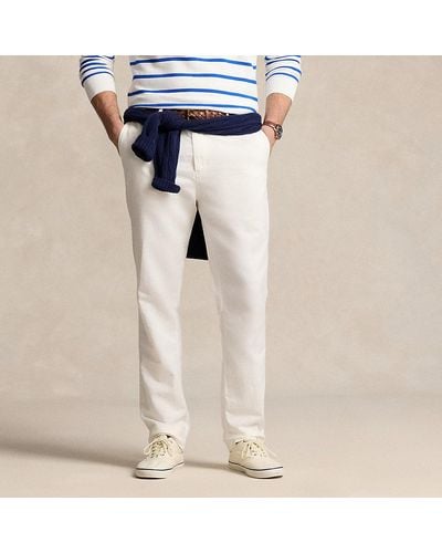 Ralph Lauren Tallas Grandes - Pantalón Classic Fit de algodón y lino - Azul