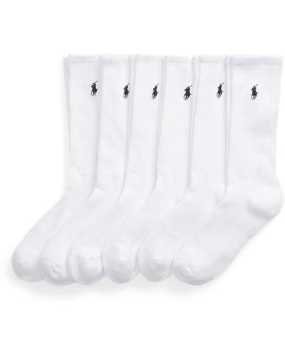 Polo Ralph Lauren Cotton-blend Crew Sock 6-pack - White