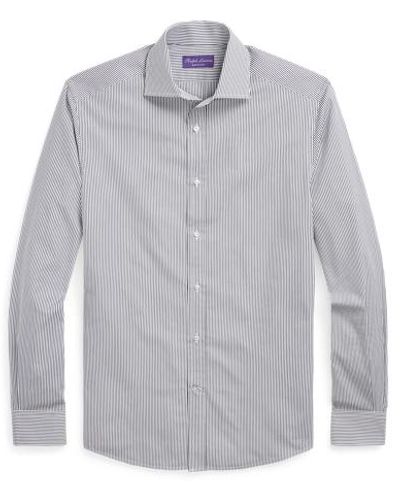Ralph Lauren Purple Label Mini-bengal-stripe Shirt - Grey