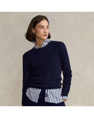 Ralph Lauren Cable-knit Cashmere Sweater - Blue