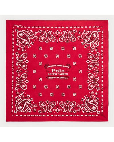 Polo Ralph Lauren Bandana in cotone con logo - Rosso