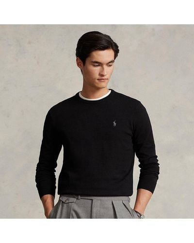 Polo Ralph Lauren Slim-Fit-Pullover mit V-Ausschnitt - Schwarz