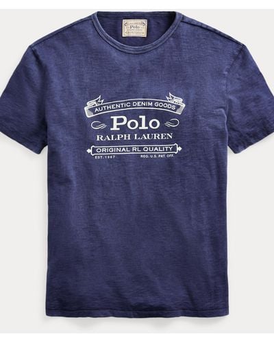 Polo Ralph Lauren Jersey-T-Shirt im Custom-Slim-Fit - Blau