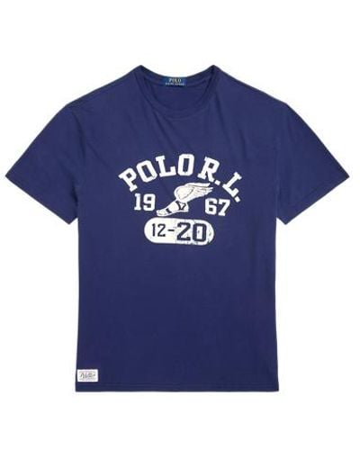 Polo Ralph Lauren Classic-Fit Jersey-T-Shirt mit Grafik - Blau