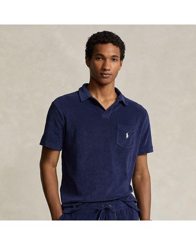 Polo Ralph Lauren Custom Slim Fit Terry Polo Shirt - Blue