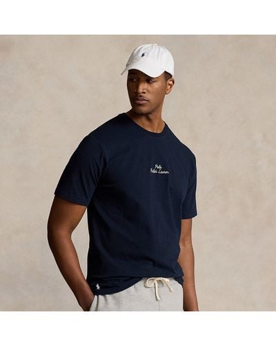 Ralph Lauren Große Größen - Jersey-T-Shirt mit gesticktem Logo - Blau