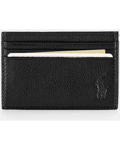 Polo Ralph Lauren Porte-cartes en cuir chagrin - Noir