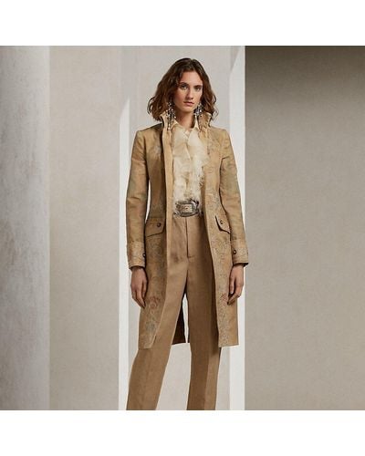 Ralph Lauren Collection Ralph Lauren Grendel Embellished Canvas Coat - Natural