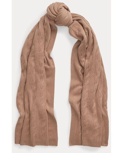 Ralph Lauren Collection Cable-knit Cashmere Scarf - Brown