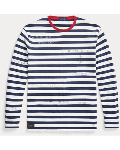 Polo Ralph Lauren Classic Fit Gestreept Jersey T-shirt - Blauw