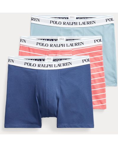 Polo Ralph Lauren Lot de trois slips-boxers coton stretch - Bleu