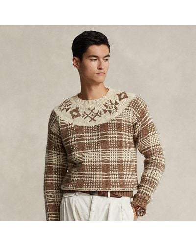 Polo Ralph Lauren Karierter Pullover aus Wolle und Leinen - Mehrfarbig