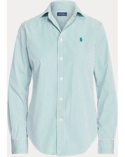 Ralph Lauren Classic Fit Gestreept Katoenen Overhemd - Blauw