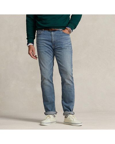 Polo Ralph Lauren Grotere Maten - Hampton Rechte Relaxed Fit Stretch Jeans - Blauw