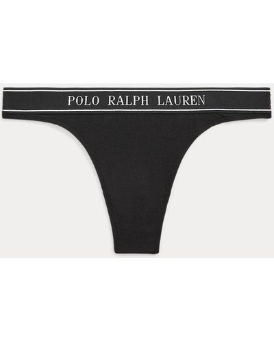 Polo Ralph Lauren Tanga Met Lage Taille En Logoprint - Zwart