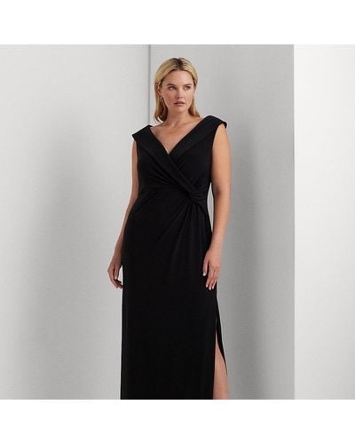 Lauren by Ralph Lauren Ralph Lauren Jersey Off-the-shoulder Gown - Black