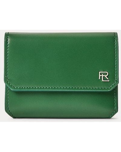 Ralph Lauren Collection Rl Box Calfskin Small Vertical Wallet - Green