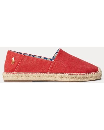 Polo Ralph Lauren Cevio Washed Canvas Espadrille - Red