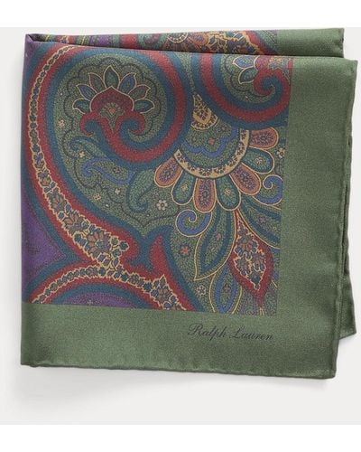 Ralph Lauren Purple Label Pañuelo de bolsillo de sarga de seda - Verde