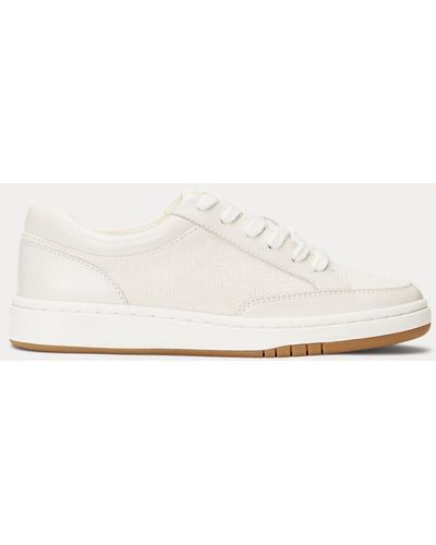 Lauren by Ralph Lauren Segeltuch-Nappaleder-Sneaker Hailey IV - Weiß