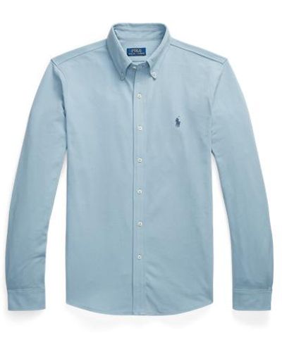 Polo Ralph Lauren Hemd aus federleichtem Piqué - Blau