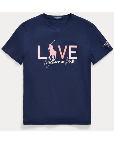 Ralph Lauren Pink Pony Custom Slim Fit T-shirt - Blauw