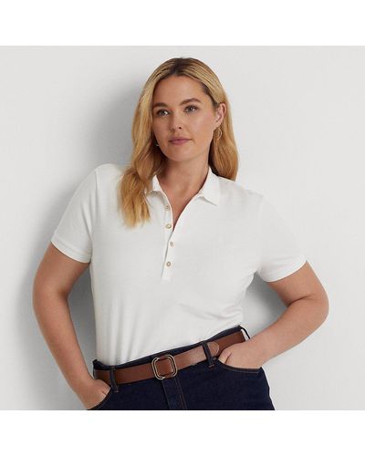 Lauren by Ralph Lauren Pique Polo Shirt - White
