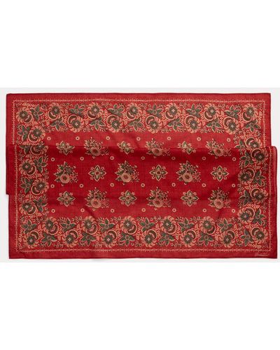 RRL Floral-print Cotton Voile Scarf - Red