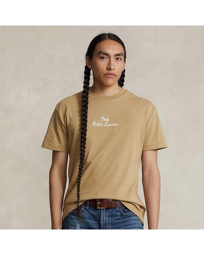 Polo Ralph Lauren Classic-Fit Jersey-T-Shirt mit Logo - Natur