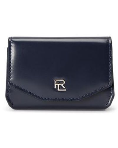 Ralph Lauren Collection Porte-monnaie RL en vachette bourdée - Bleu
