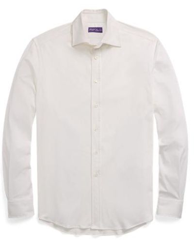 Ralph Lauren Purple Label Hemd aus Stretchjersey - Weiß
