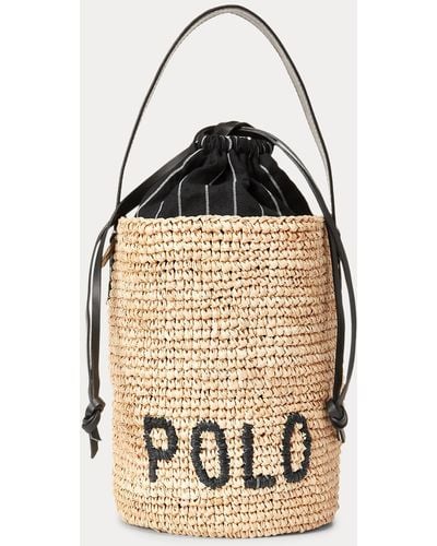 Polo Ralph Lauren Raffia Mini Bucket Bag - Multicolour