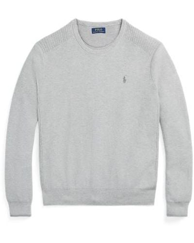 Polo Ralph Lauren Mesh-knit Cotton Crewneck Jumper - Grey