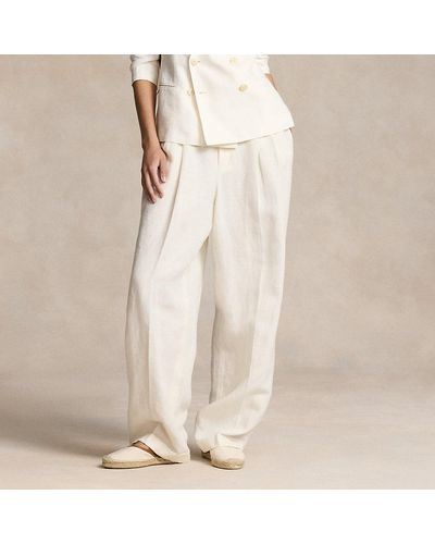 Ralph Lauren Linen Wide-leg Trouser - White