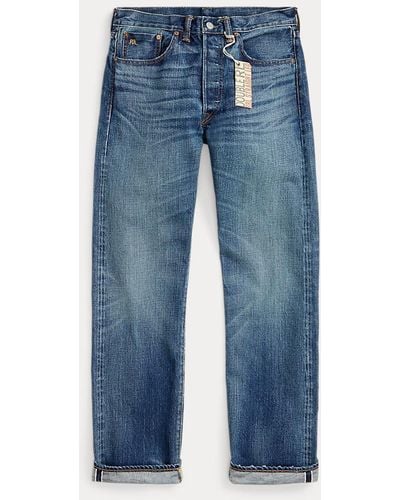 RRL Straight-Jeans mit Hillsview-Waschung - Blau