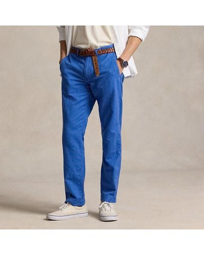 Ralph Lauren Straight Fit Linen-cotton Pant - Blue