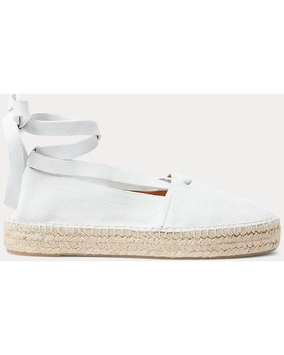 Ralph Lauren Collection Perrie Sheep-suede Espadrille - White