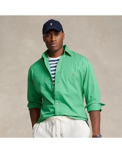 Ralph Lauren Taglie Plus - Camicia in twill tinta in capo - Verde
