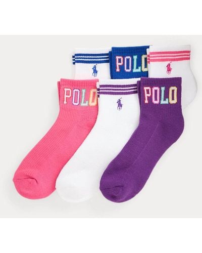 Polo Ralph Lauren Lot de 6 paires de chaussettes stretch - Violet