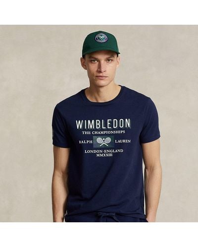 Polo Ralph Lauren Custom-Slim-Fit T-Shirt Wimbledon - Blau