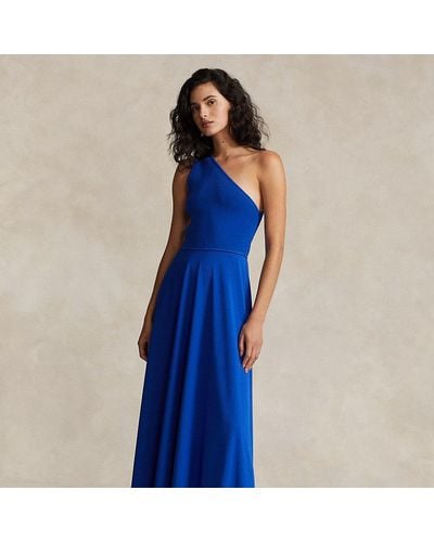 Ralph Lauren Hybrid One-shoulder Cocktail Dress - Blue