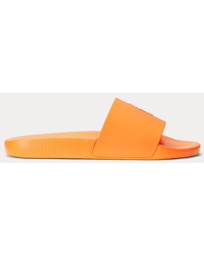 Ralph Lauren Slipper Met Kenmerkende Polo - Oranje