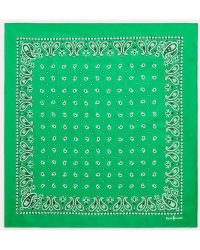 Polo Ralph Lauren Paisley Cotton Bandanna - Green